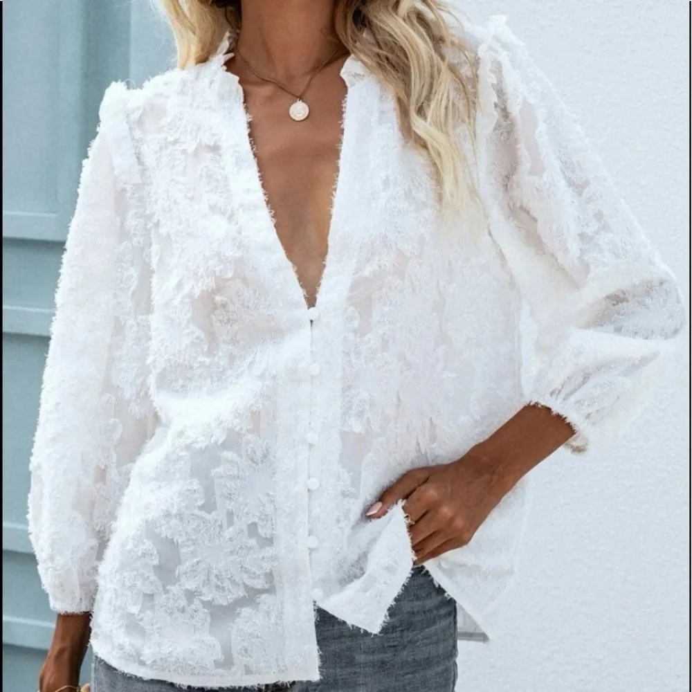 New DEEP VECK LONG SLEEVE TOP - Picture 4 of 6